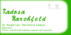 kadosa marchfeld business card